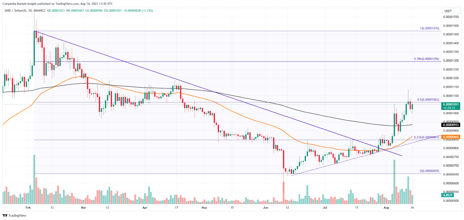 SHIB Price Analysis: With An Extended Rally, Will Shiba Inu Reach 